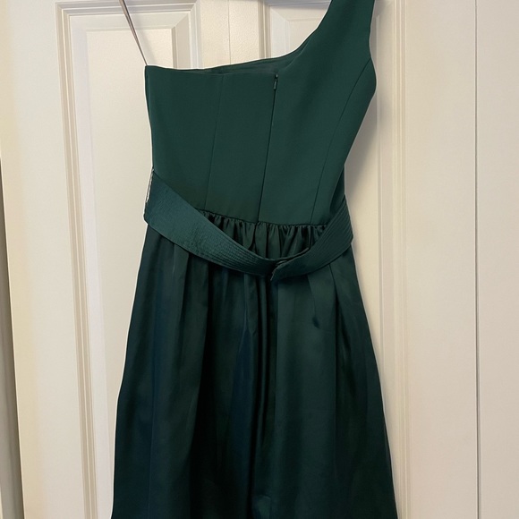 Forest Green One Shoulder Cocktail Dress - Picture 3 of 6